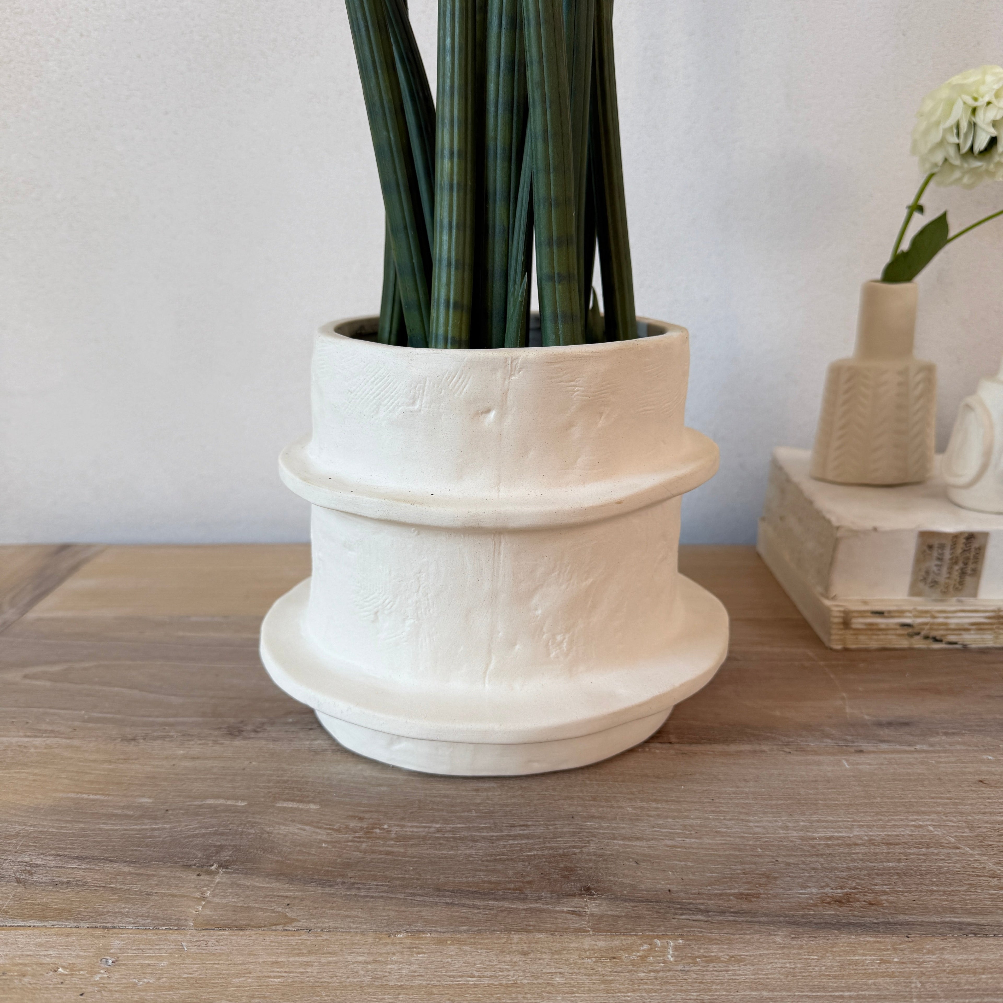 Natural Stoneware Ceramic Flower Pot