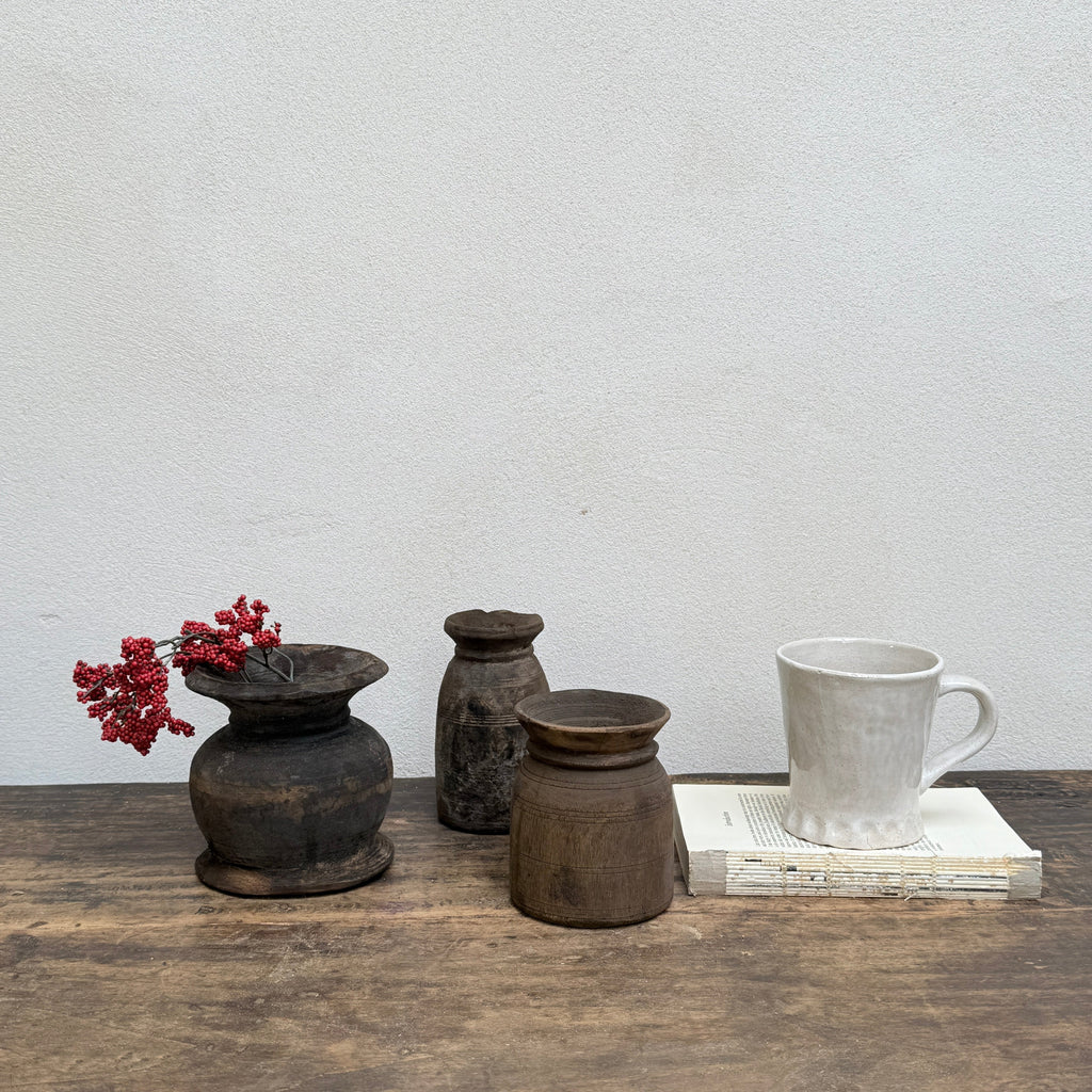 Dark Wooden Nepali Pots