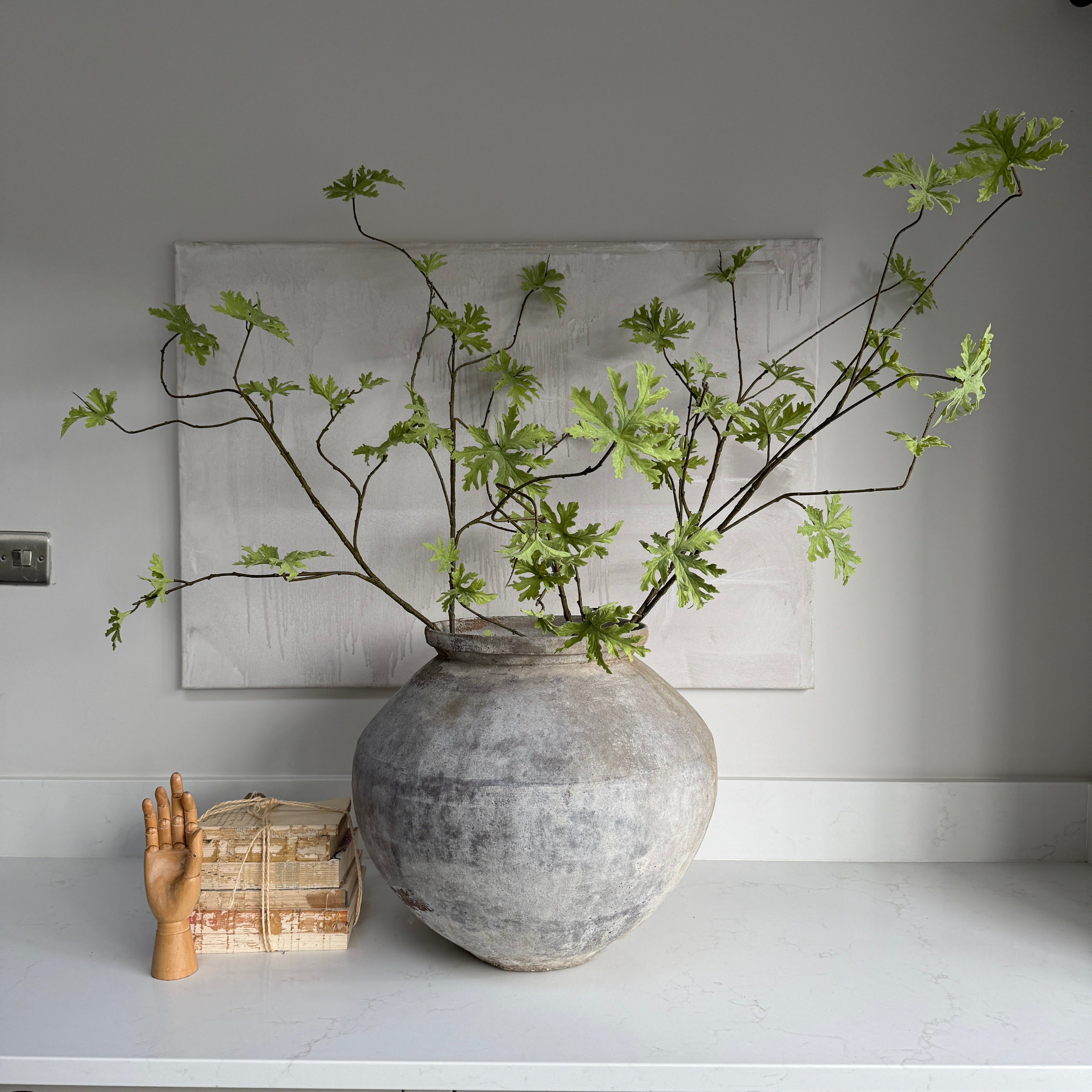 Faux Geranium Pelargonium spray 117cm