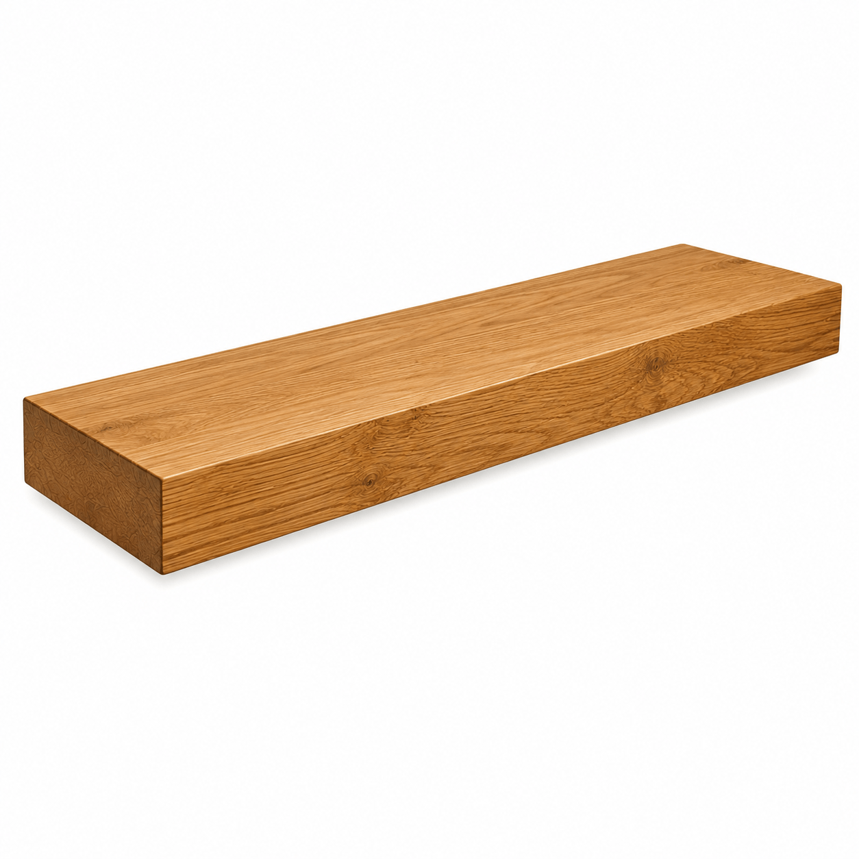Wooden shelf on a white background