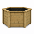 Simply Wood Hexagonal Wooden Garden Planter 60cm - Pressure-Treated Solid Timber Raised Bed, Natural
