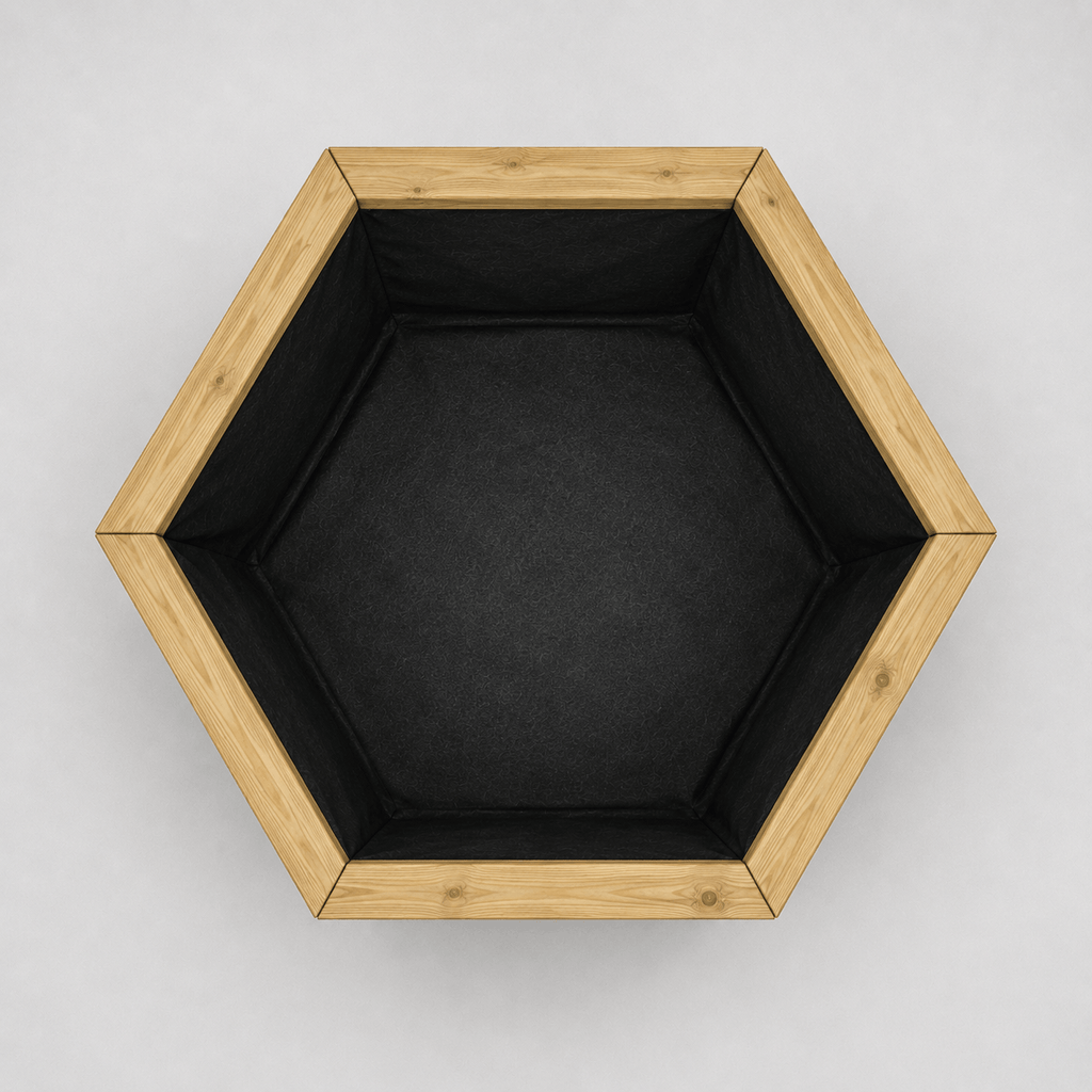 Simply Wood Hexagonal Wooden Garden Planter 60cm - Pressure-Treated Solid Timber Raised Bed, Natural