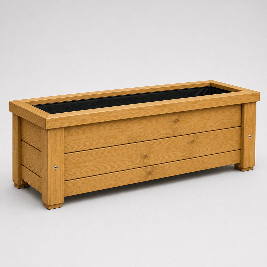 Simply Wood Rectangular Wooden Trough Planter 100cm - Pressure-Treated Solid Timber Garden Trough, Natural