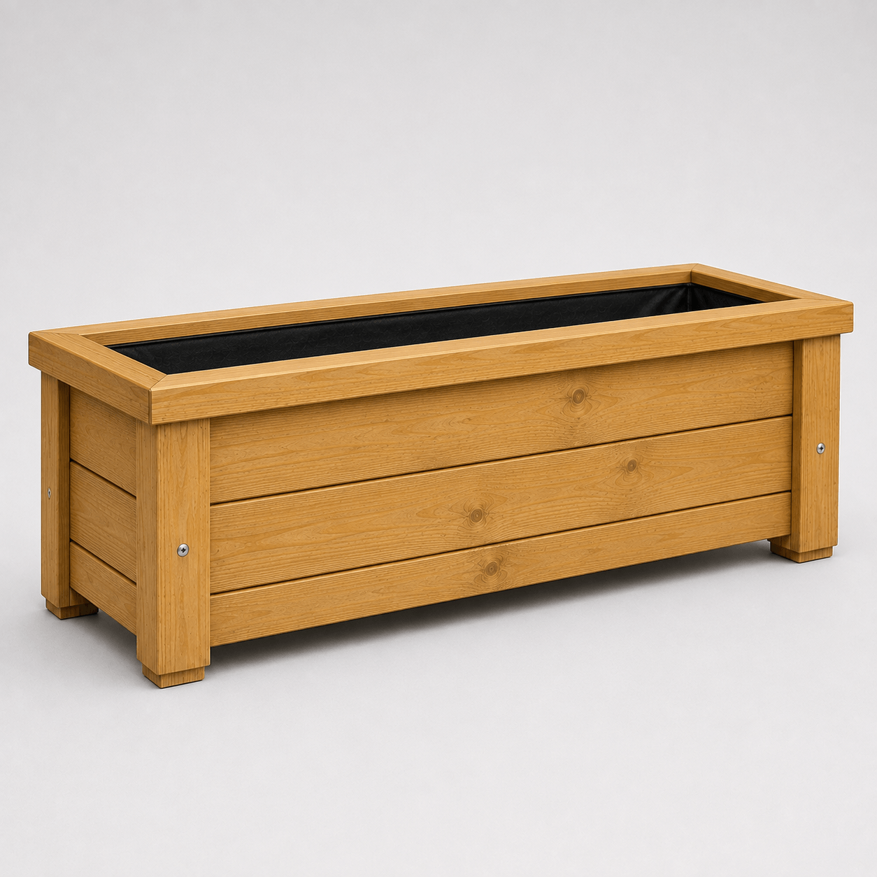Simply Wood Rectangular Wooden Trough Planter 100cm - Pressure-Treated Solid Timber Garden Trough, Natural