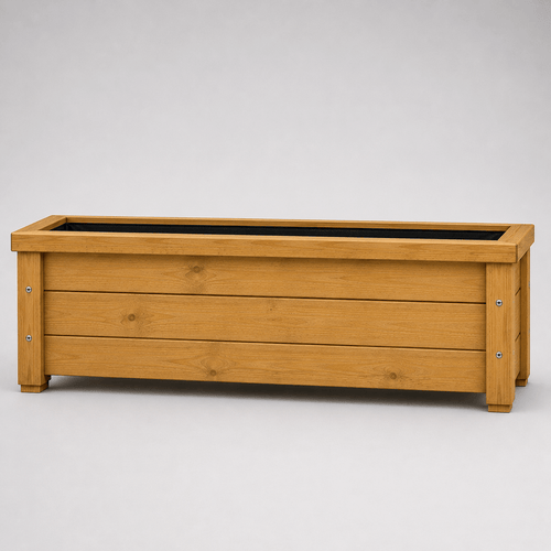 Simply Wood Rectangular Wooden Trough Planter 100cm - Pressure-Treated Solid Timber Garden Trough, Natural
