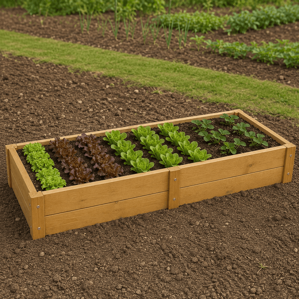 Simply Wood Wooden Raised Garden Bed 120 x 60cm - Pressure-Treated Solid Timber Vegetable Bed, Natural