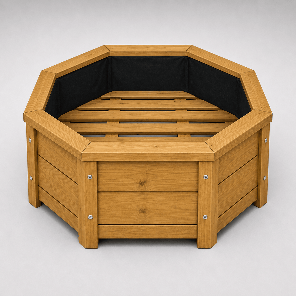 Simply Wood Octagonal Wooden Garden Planter 80cm - Pressure-Treated Solid Timber Patio Planter, Natural