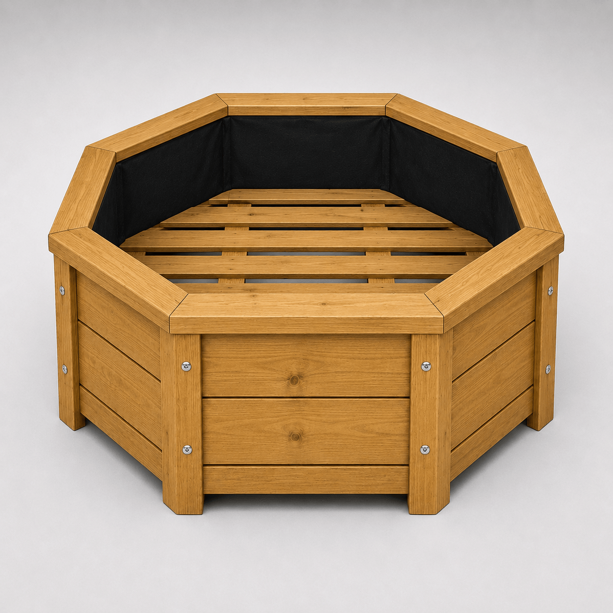 Simply Wood Octagonal Wooden Garden Planter 80cm - Pressure-Treated Solid Timber Patio Planter, Natural