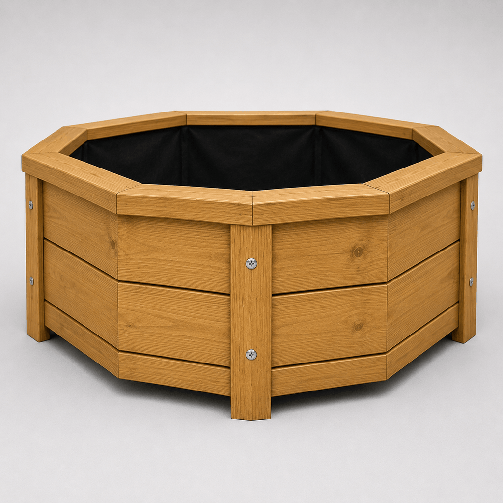 Simply Wood Octagonal Wooden Garden Planter 80cm - Pressure-Treated Solid Timber Patio Planter, Natural