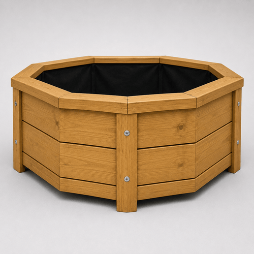 Simply Wood Octagonal Wooden Garden Planter 80cm - Pressure-Treated Solid Timber Patio Planter, Natural