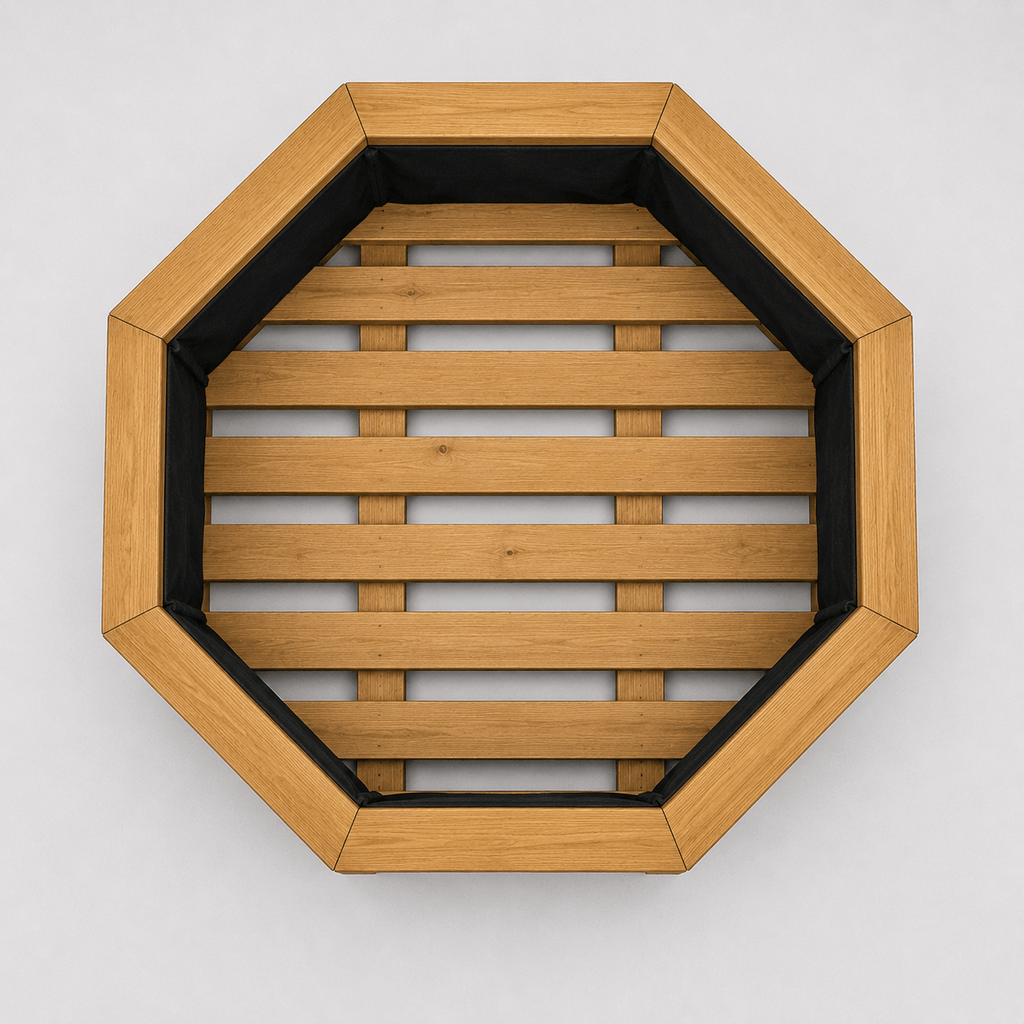 Simply Wood Octagonal Wooden Garden Planter 80cm - Pressure-Treated Solid Timber Patio Planter, Natural