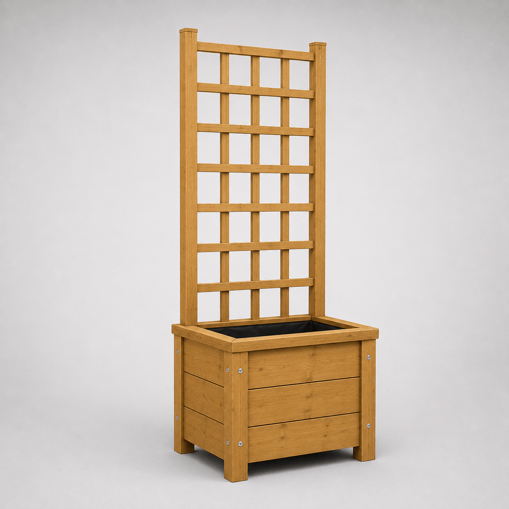 Simply Wood Wooden Planter with Trellis 45cm - Pressure-Treated Solid Timber Climbing Plant Planter