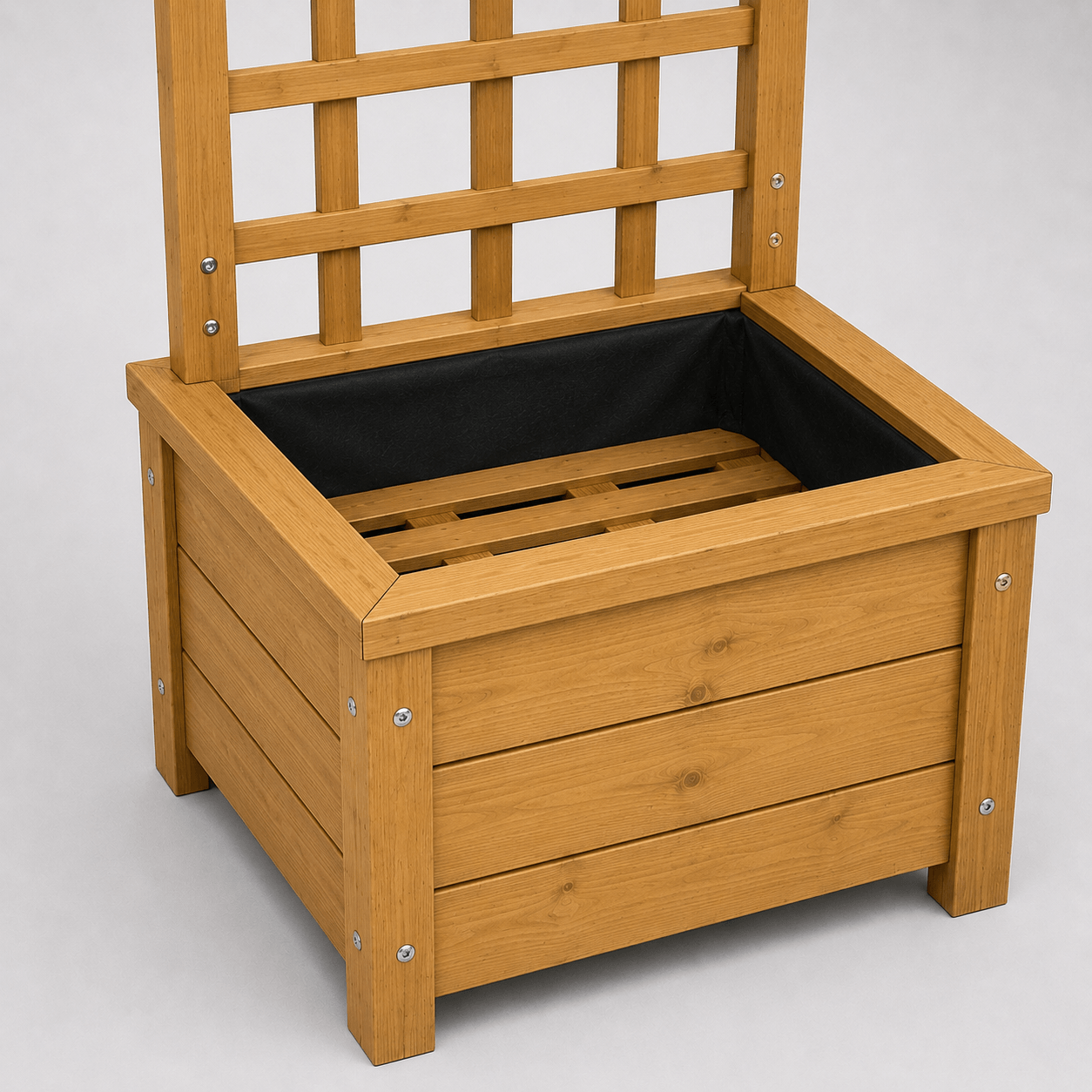 Simply Wood Wooden Planter with Trellis 45cm - Pressure-Treated Solid Timber Climbing Plant Planter